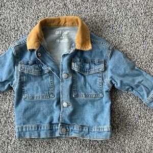 Cat & Jack Blue Denim Jacket with Tan Corduroy Collar - Kids